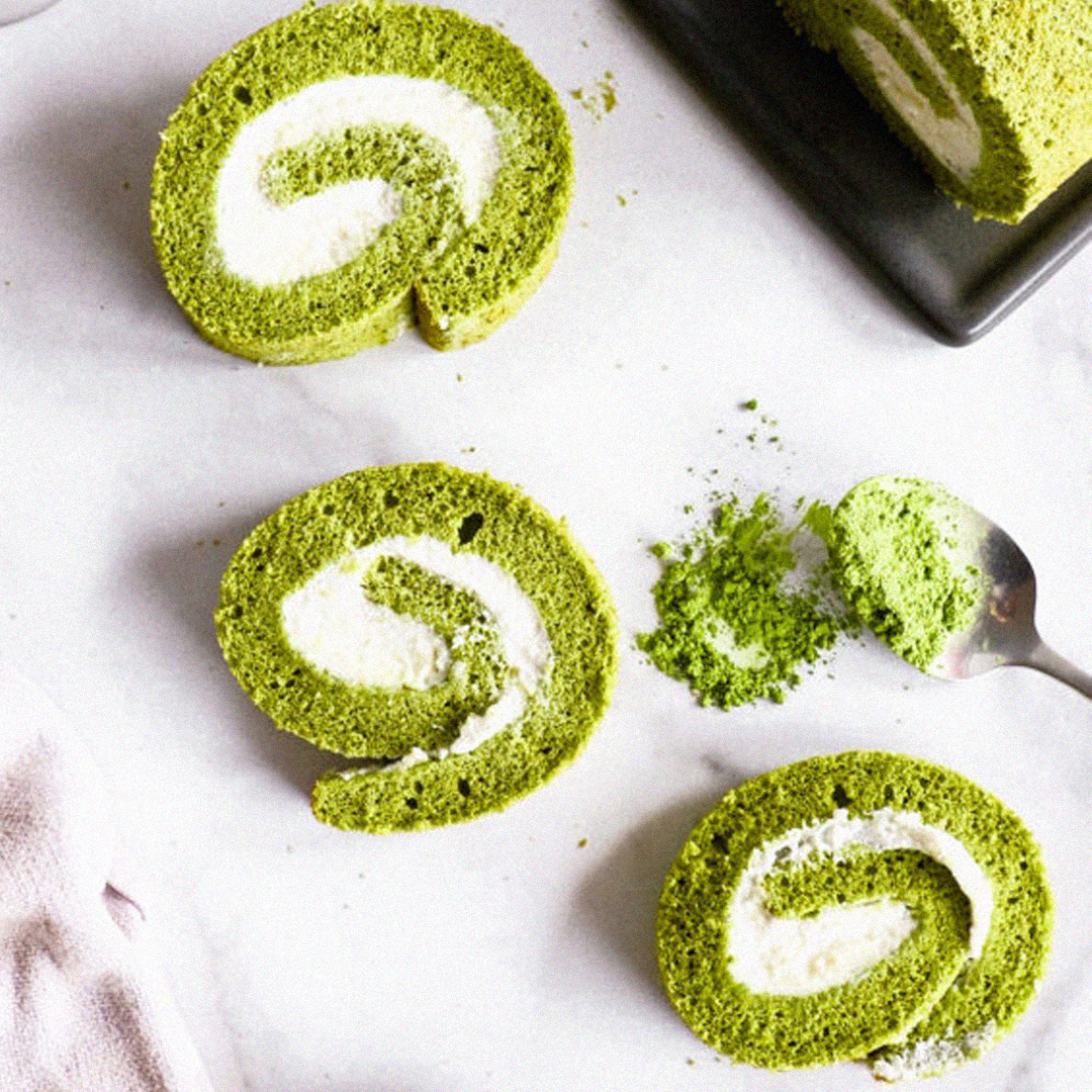 Recette de Roulé au chocolat blanc et matcha